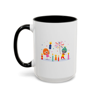 Accent Coffee Mug - Super kiddo lighting fireworks - [[{"value":"Wonderwear Kid"}]]