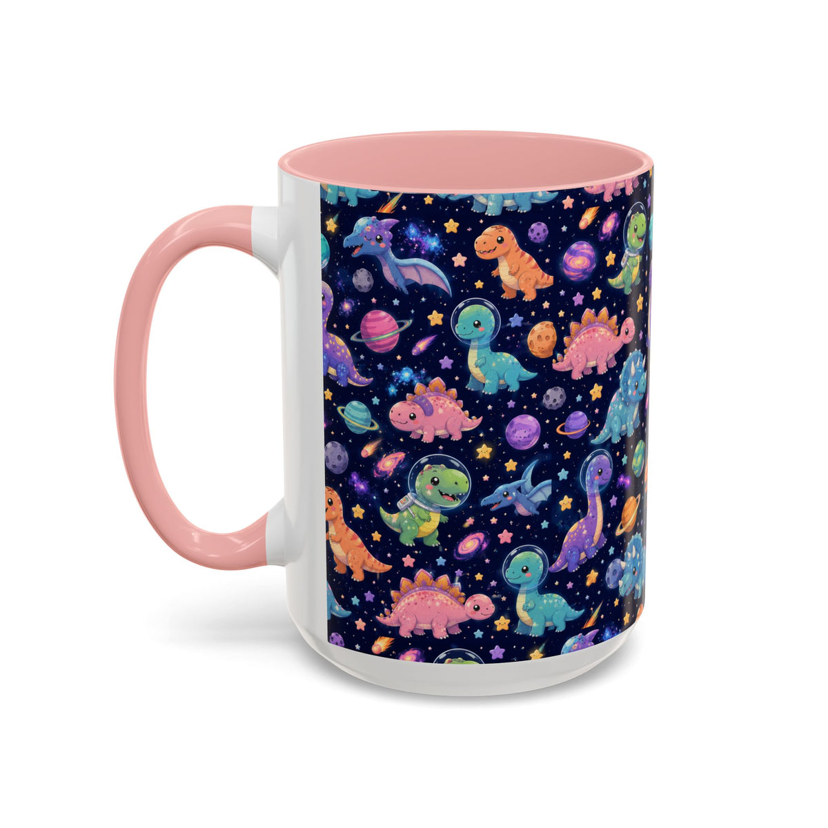Accent Coffee Mug  (11/15 oz) - Cosmic dinosaurs