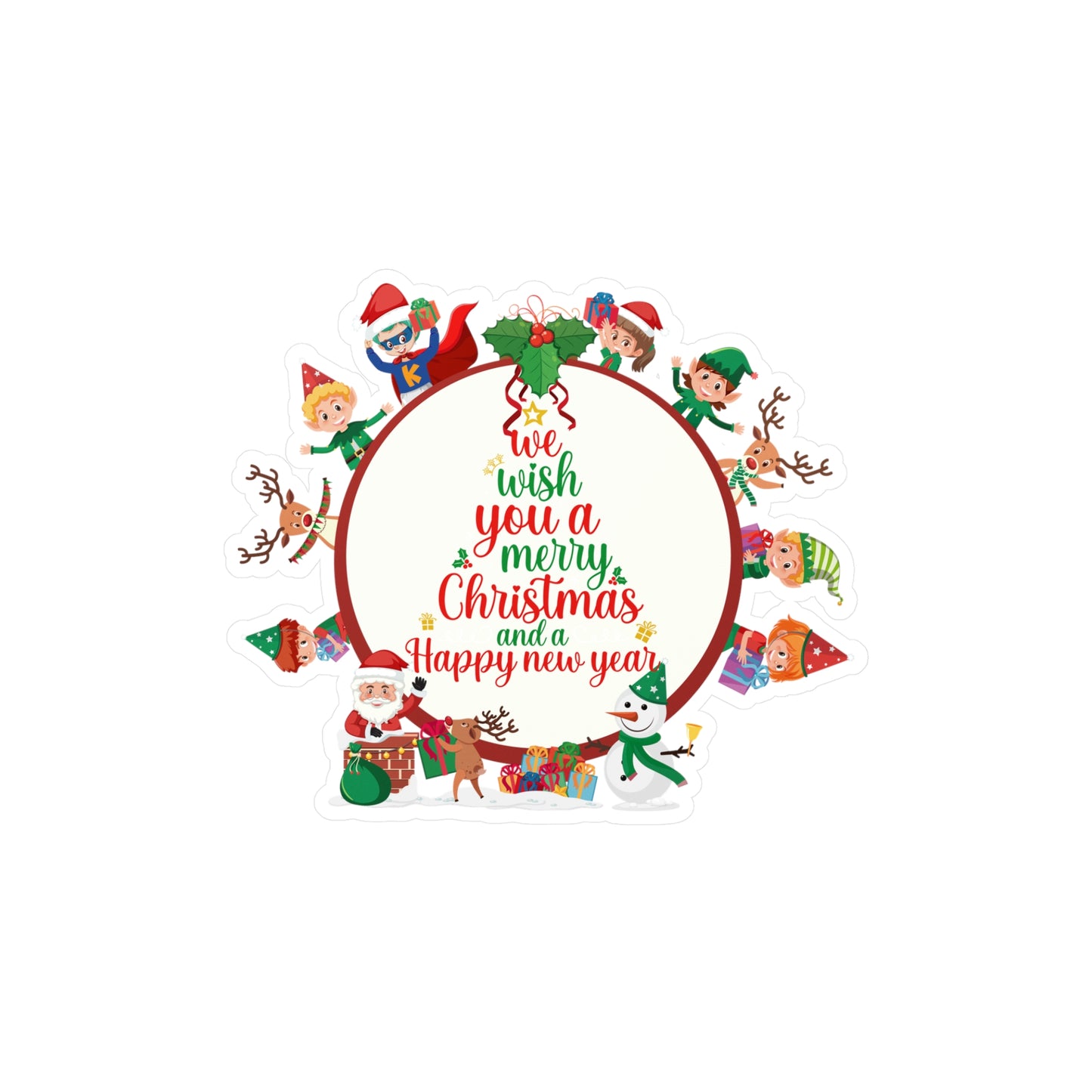 Christmas Kiss-Cut Vinyl Decals – We wish you a merry christmas - [[{"value":"Wonderwear Kid"}]]