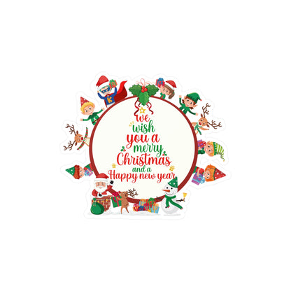 Christmas Kiss-Cut Vinyl Decals – We wish you a merry christmas - [[{"value":"Wonderwear Kid"}]]