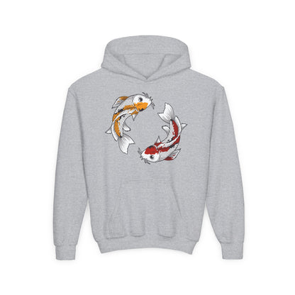Youth Heavy Blend Hooded Sweatshirt - Koi fish Printify