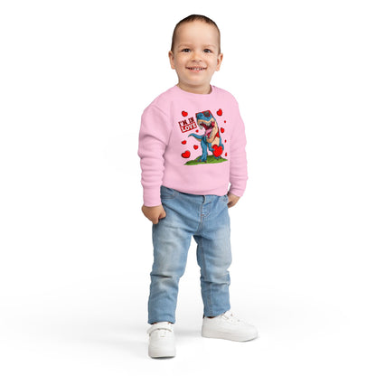 Toddler Sweatshirt -Dinosaur and heart design for valentines - [[{"value":"Wonderwear Kid"}]]