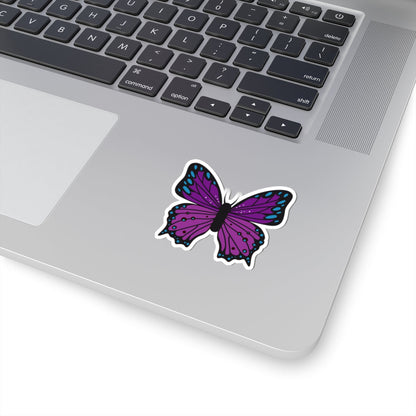 Kiss-Cut Stickers- Blue and Purple Butterfly Printify