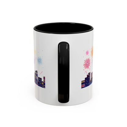 Accent Coffee Mug - Super kiddo with fireworks - [[{"value":"Wonderwear Kid"}]]