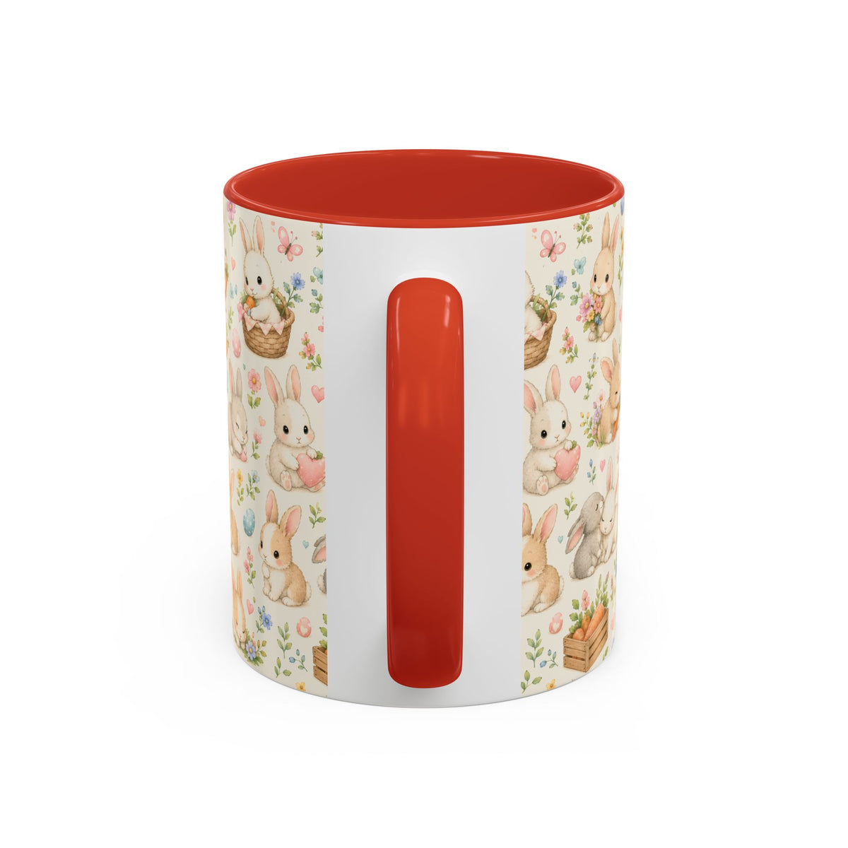 Accent Coffee Mug  (11/15 oz) - Pastel Bunny Garden Easter