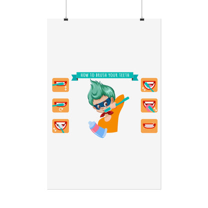 Rolled Posters - Super kiddo how to brush teeth - [[{"value":"Wonderwear Kid"}]]