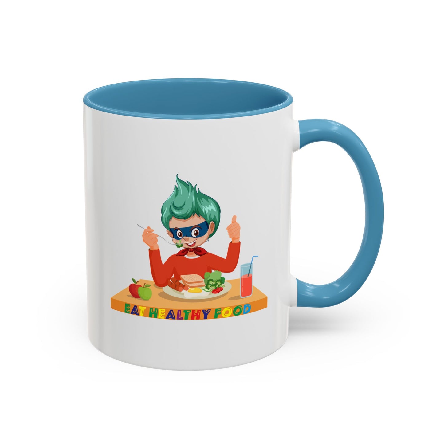 Accent Coffee Mug - Super kiddo eating healthy breafast