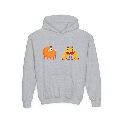 Youth Heavy Blend Hooded Sweatshirt - Toothy monsters.png Printify