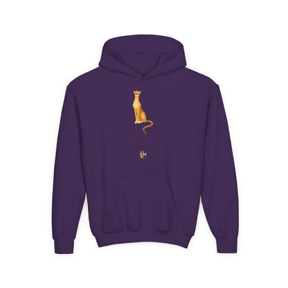 Youth hoodie with bold tiger design Printify