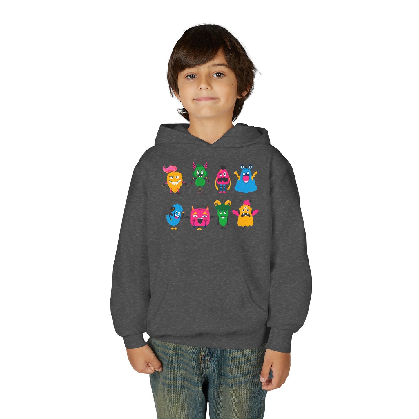 Youth Heavy Blend Hooded Sweatshirt - Set of monsters