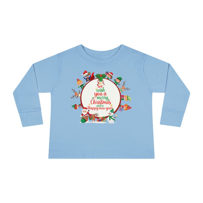 Toddler Long Sleeve Tee - We wish you a merry christmas - [[{"value":"Wonderwear Kid"}]]