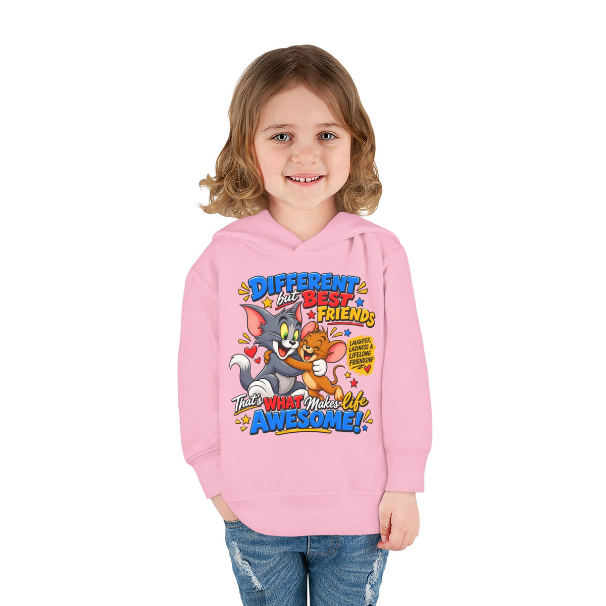Toddler Hoodie — Tom and Jerry - Different, Best Friends
