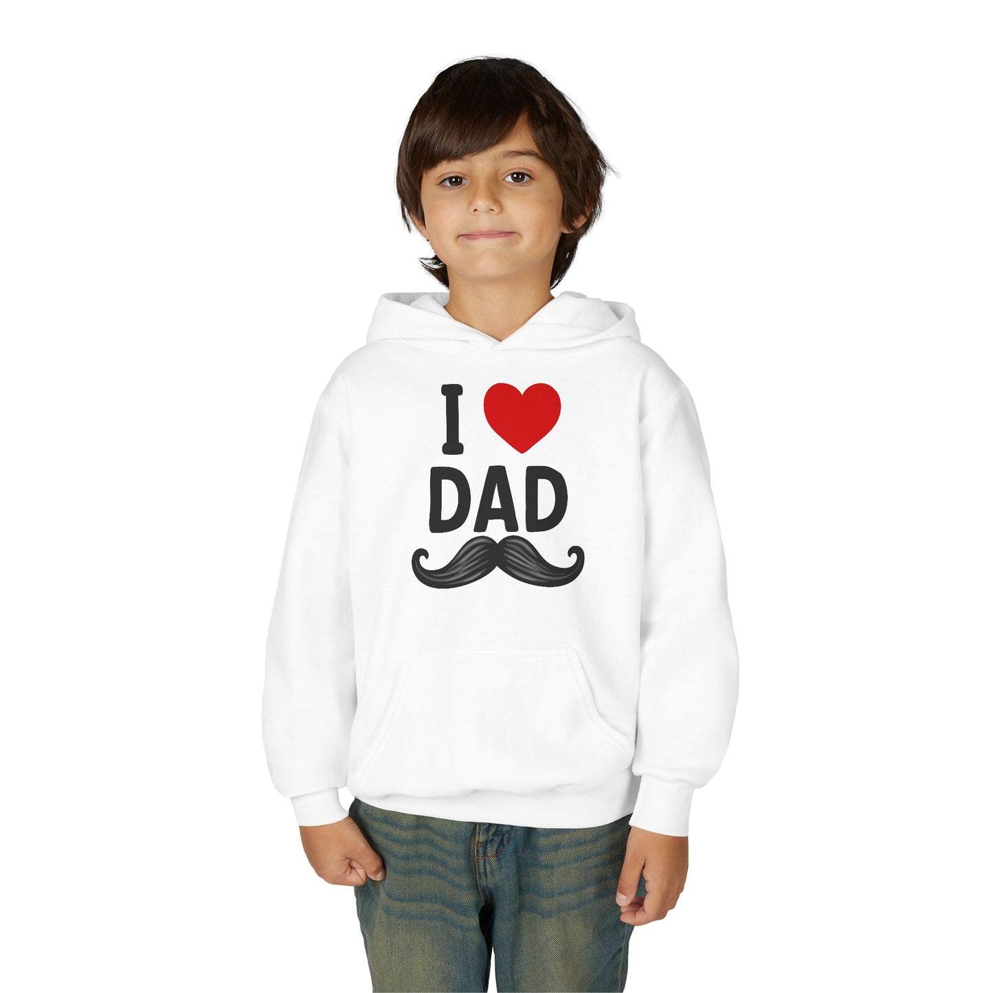 Youth Heavy Blend Hooded Sweatshirt - I love dad