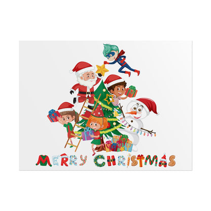 Rolled Posters - Super kiddo making christmas tree with text - [[{"value":"Wonderwear Kid"}]]