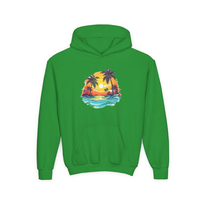 Youth Heavy Blend Hooded Sweatshirt - Summer tropical Printify