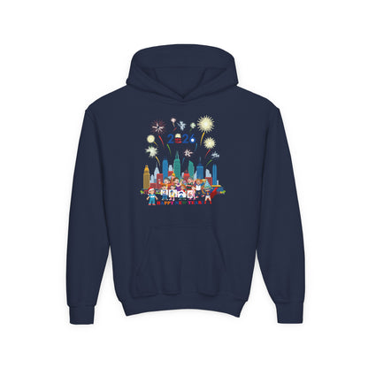 Youth Heavy Blend Hooded Sweatshirt - Happy new year with fireworks - [[{"value":"Wonderwear Kid"}]]