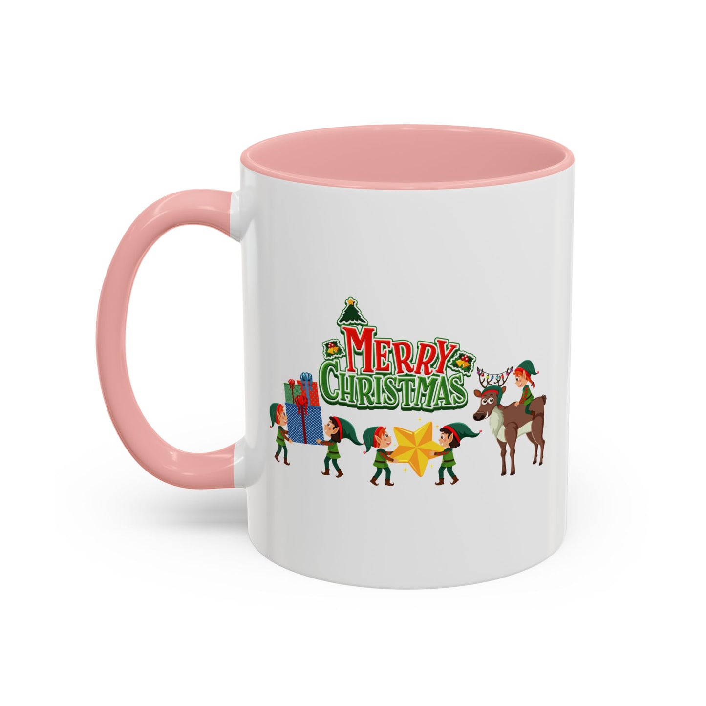 Accent Coffee Mug - Merry christmas and reindeer
