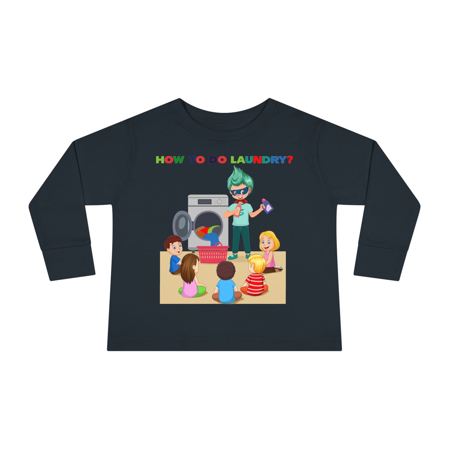 Toddler Long Sleeve Tee - super kiddo teaching laundry - [[{"value":"Wonderwear Kid"}]]