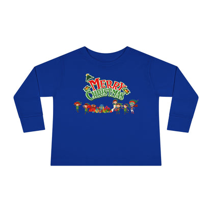 Toddler Long Sleeve Tee - Merry christmas from super friends - [[{"value":"Wonderwear Kid"}]]