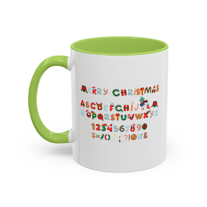 Accent Coffee Mug - Christmas alphabet - [[{"value":"Wonderwear Kid"}]]