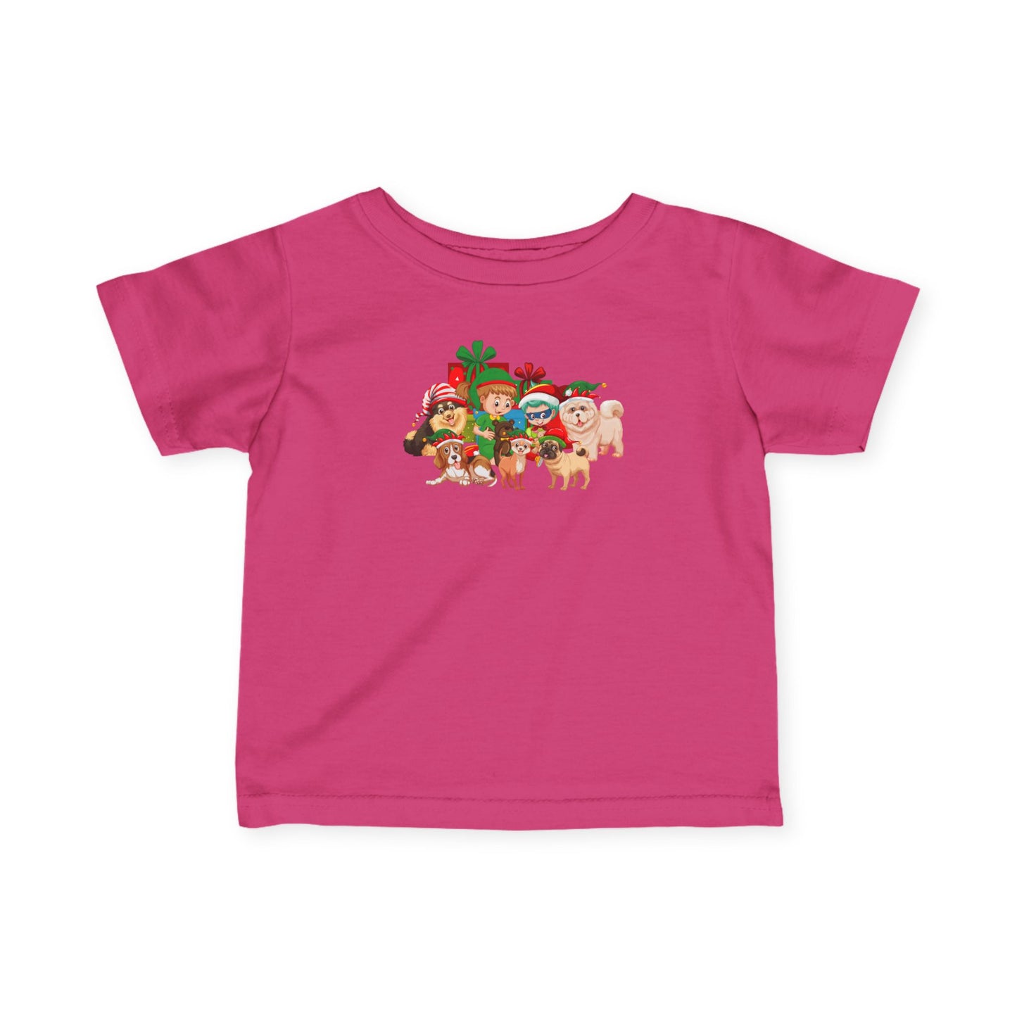 Infant Fine Jersey Tee - Christmas with super kiddo pet friends without text - [[{"value":"Wonderwear Kid"}]]