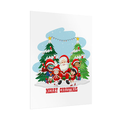 Rolled Posters - Super kiddo with santa claus Merry christmas - [[{"value":"Wonderwear Kid"}]]