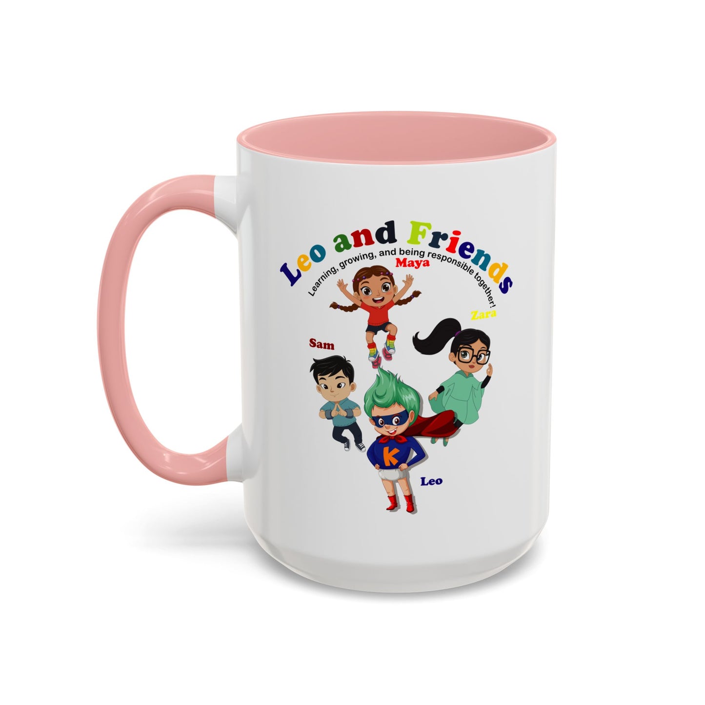 Accent Coffee Mug - Leo & Friends - Learning and growing