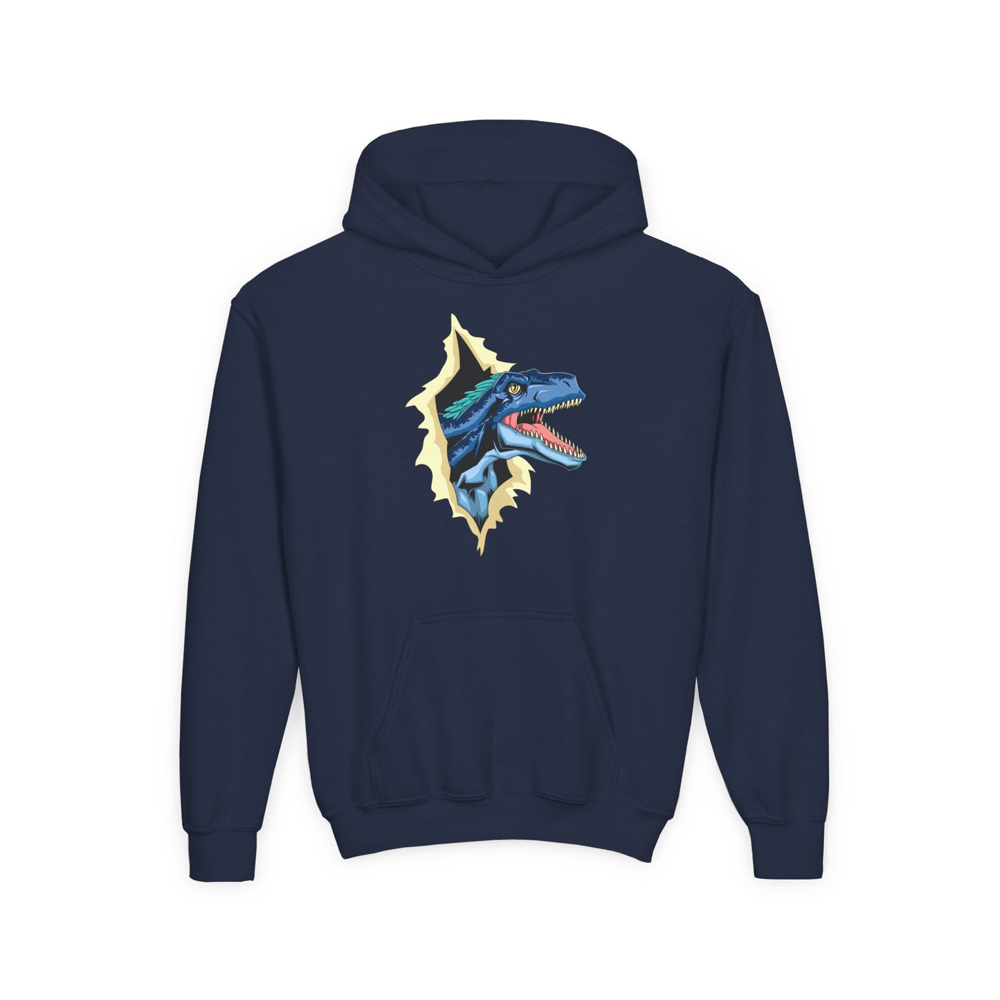 Youth Heavy Blend Hooded Sweatshirt -  Utah raptor dinosaur