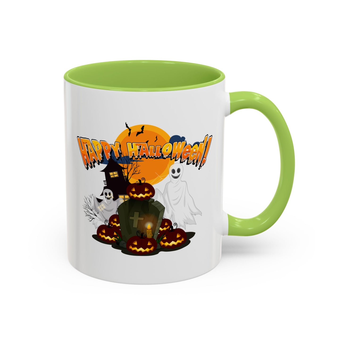 Accent Coffee Mug - Happy holloween - cemetery