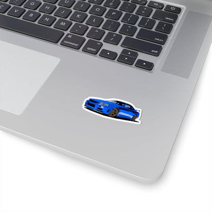 Kiss-Cut Stickers - Blue Race Car Printify
