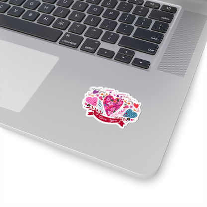 Kiss-Cut Vinyl Decals - I love you Printify