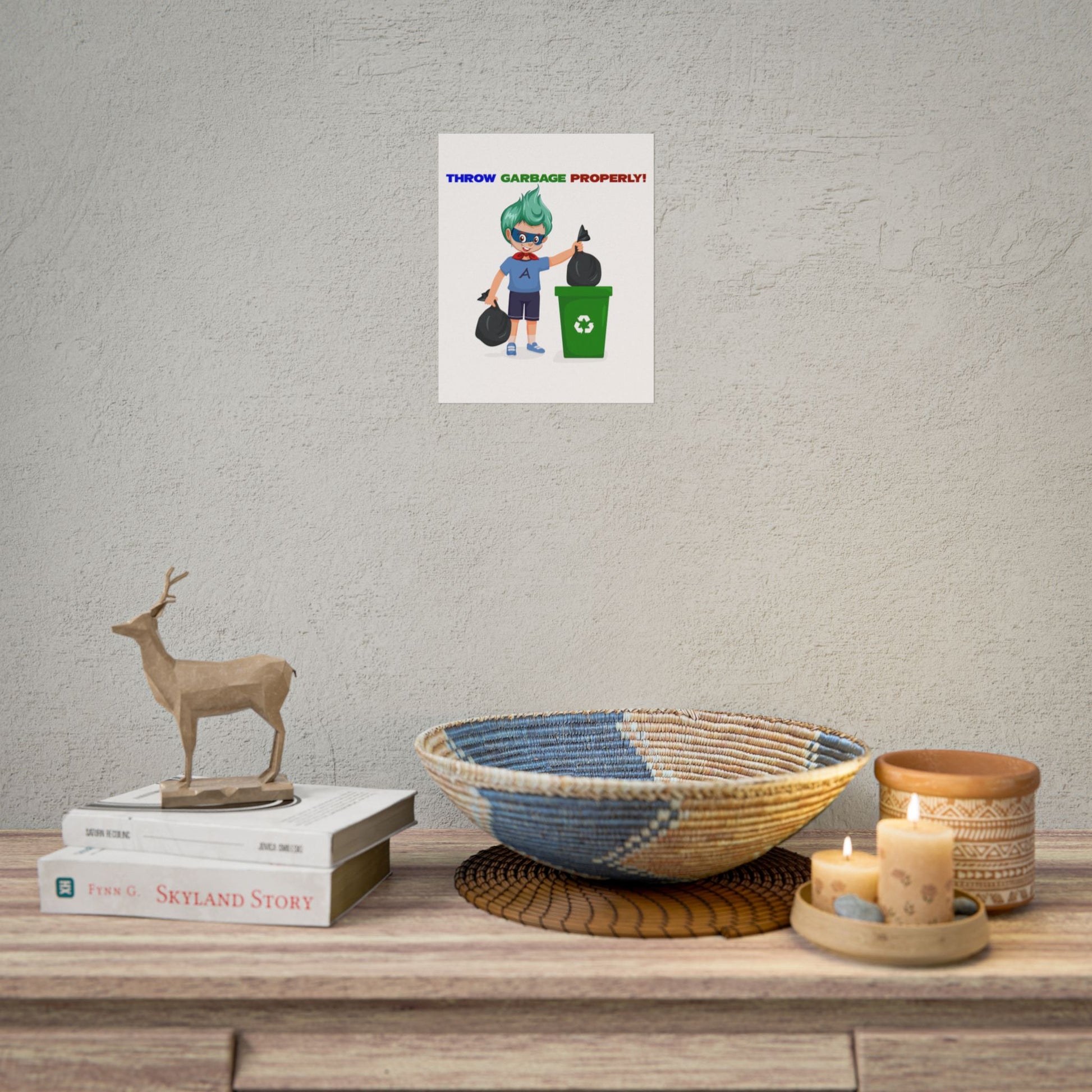 Rolled Posters - Super kiddo taking trash out - [[{"value":"Wonderwear Kid"}]]