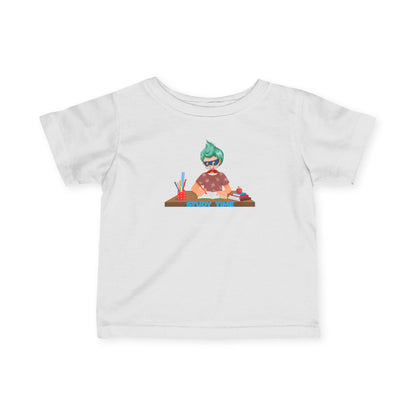Infant Fine Jersey Tee - Super kiddo studying - [[{"value":"Wonderwear Kid"}]]