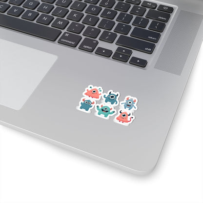 Kiss-Cut Vinyl Decals - Group of cute little monsters Printify
