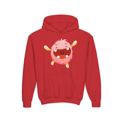 Youth Heavy Blend Hooded Sweatshirt - Baby pink monster Printify