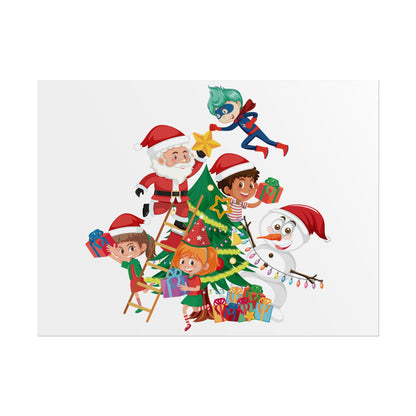 Rolled Posters - Super kiddo making christmas tree - [[{"value":"Wonderwear Kid"}]]