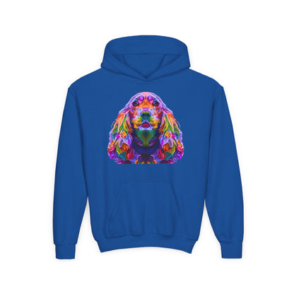 Youth hoodie with adorable golden retriever design Printify