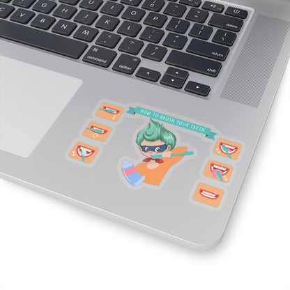 Kiss-Cut Stickers - Super kiddo how to brush teeth - [[{"value":"Wonderwear Kid"}]]
