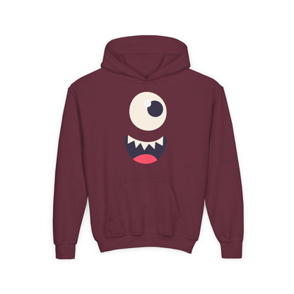 Youth Heavy Blend Hooded Sweatshirt - Monsters face Printify
