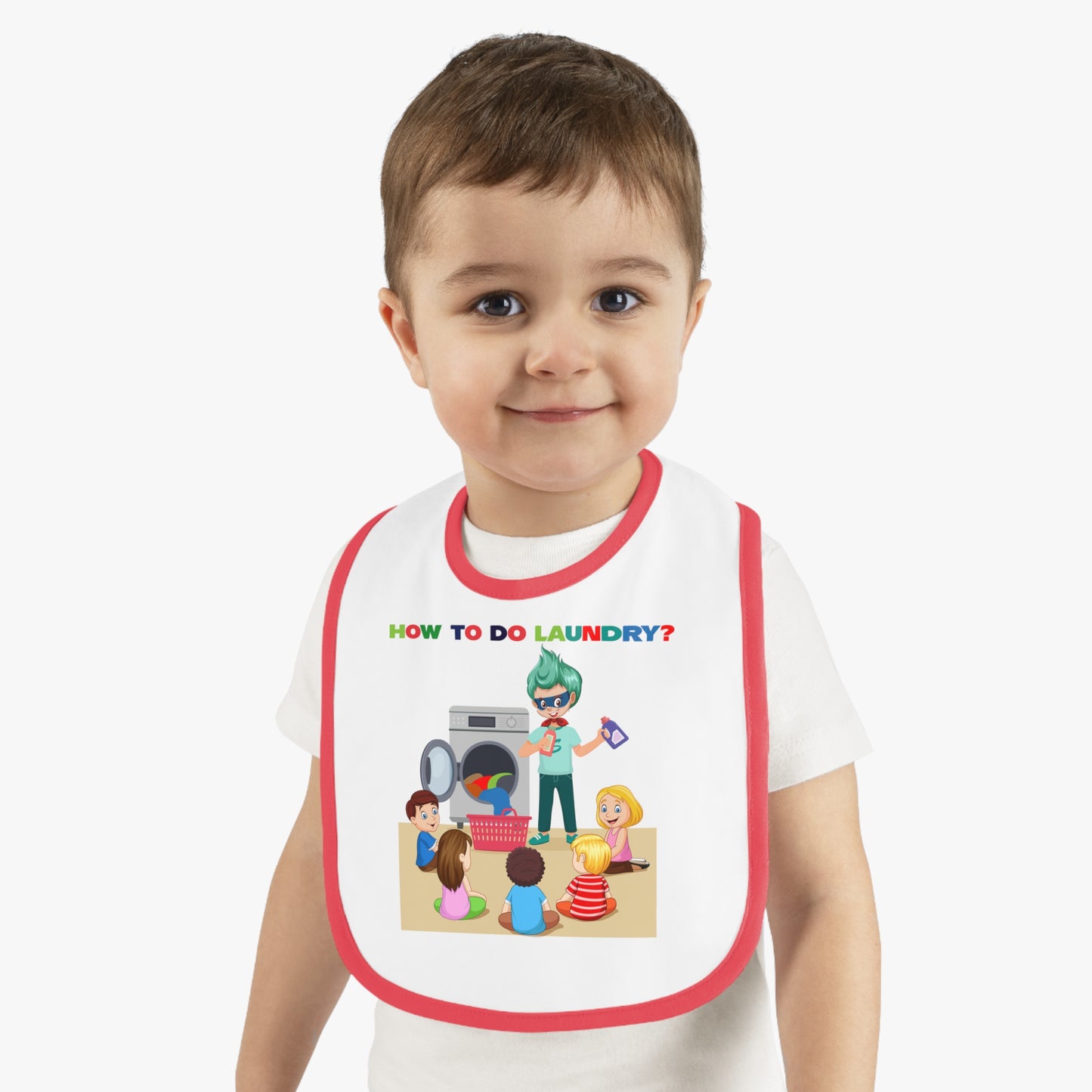 Baby Bib - super kiddo teaching laundry