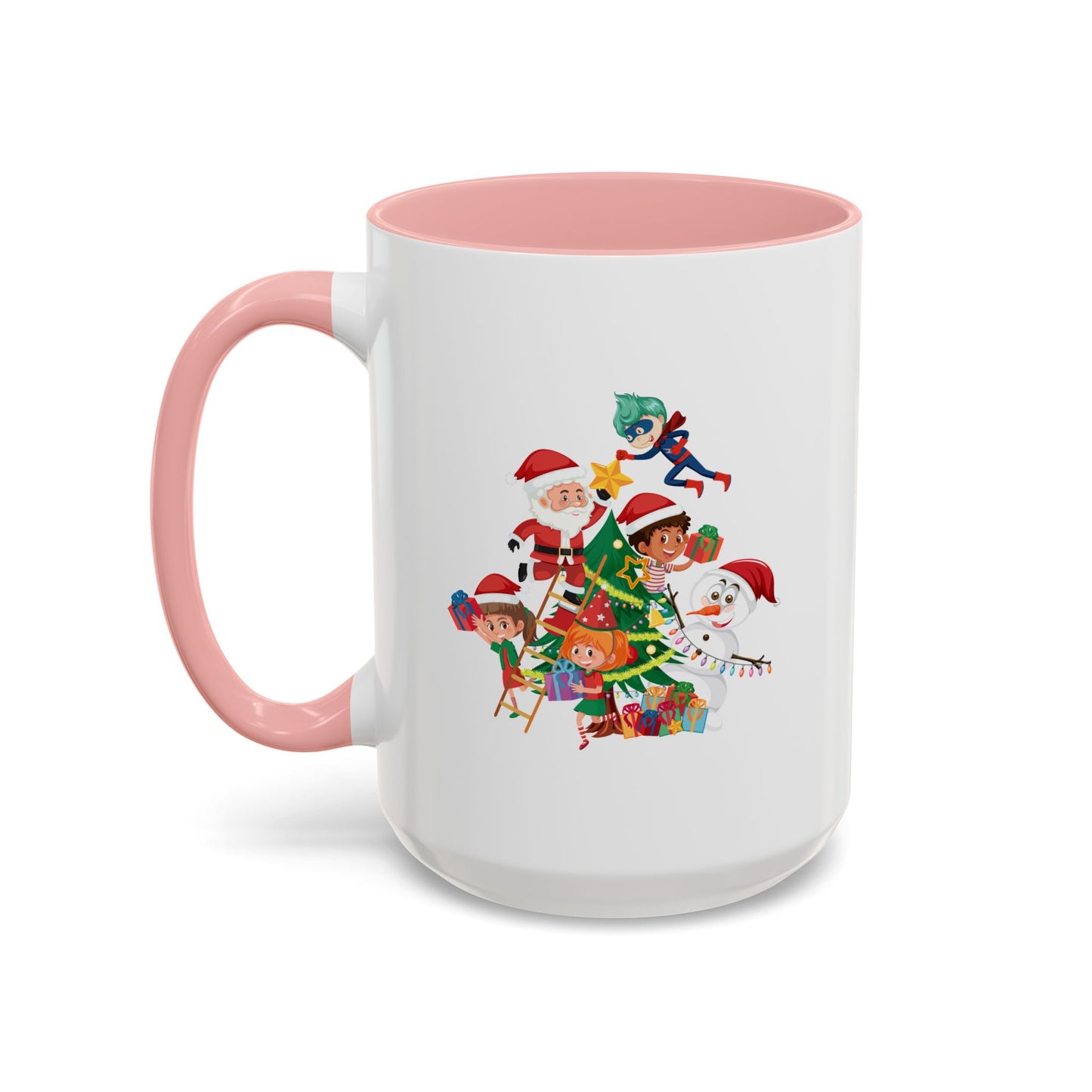Accent Coffee Mug - Super kiddo making christmas tree