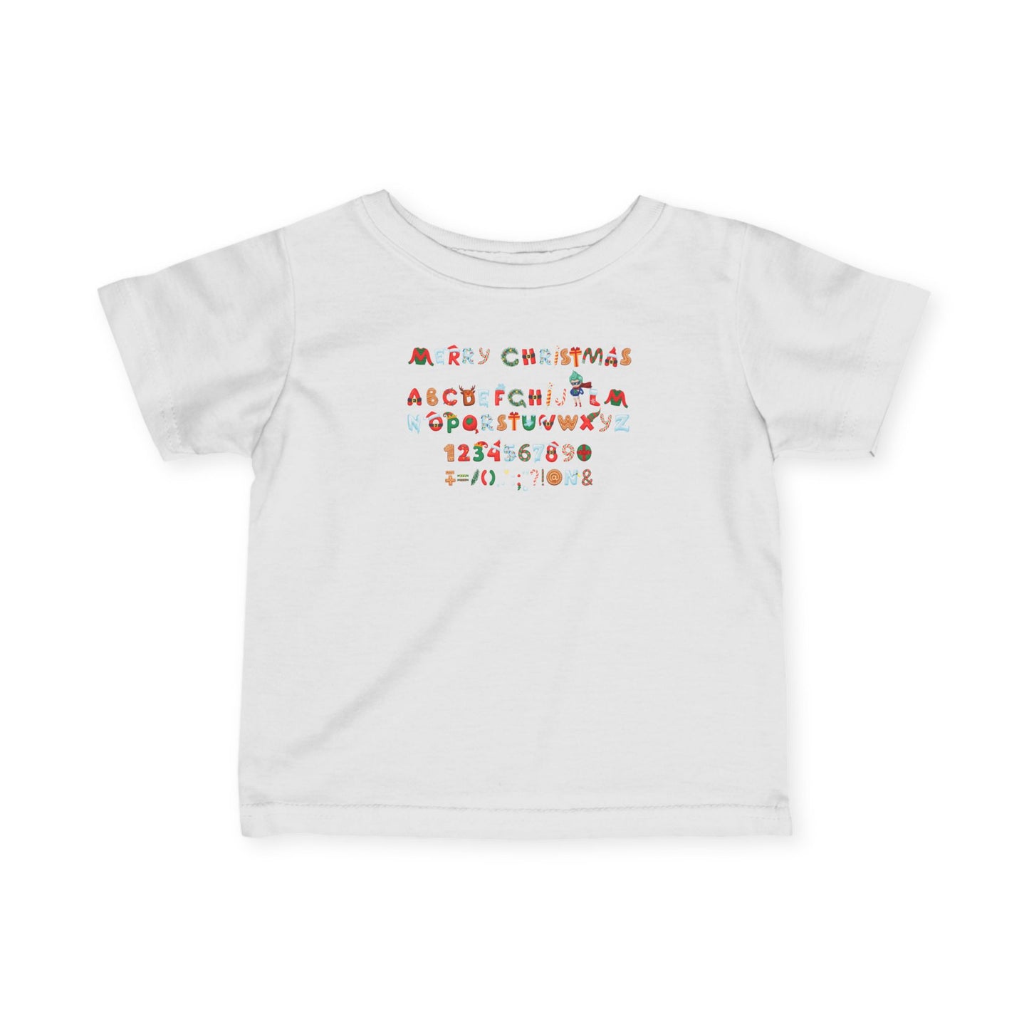 Infant Fine Jersey Tee - Christmas alphabet - [[{"value":"Wonderwear Kid"}]]