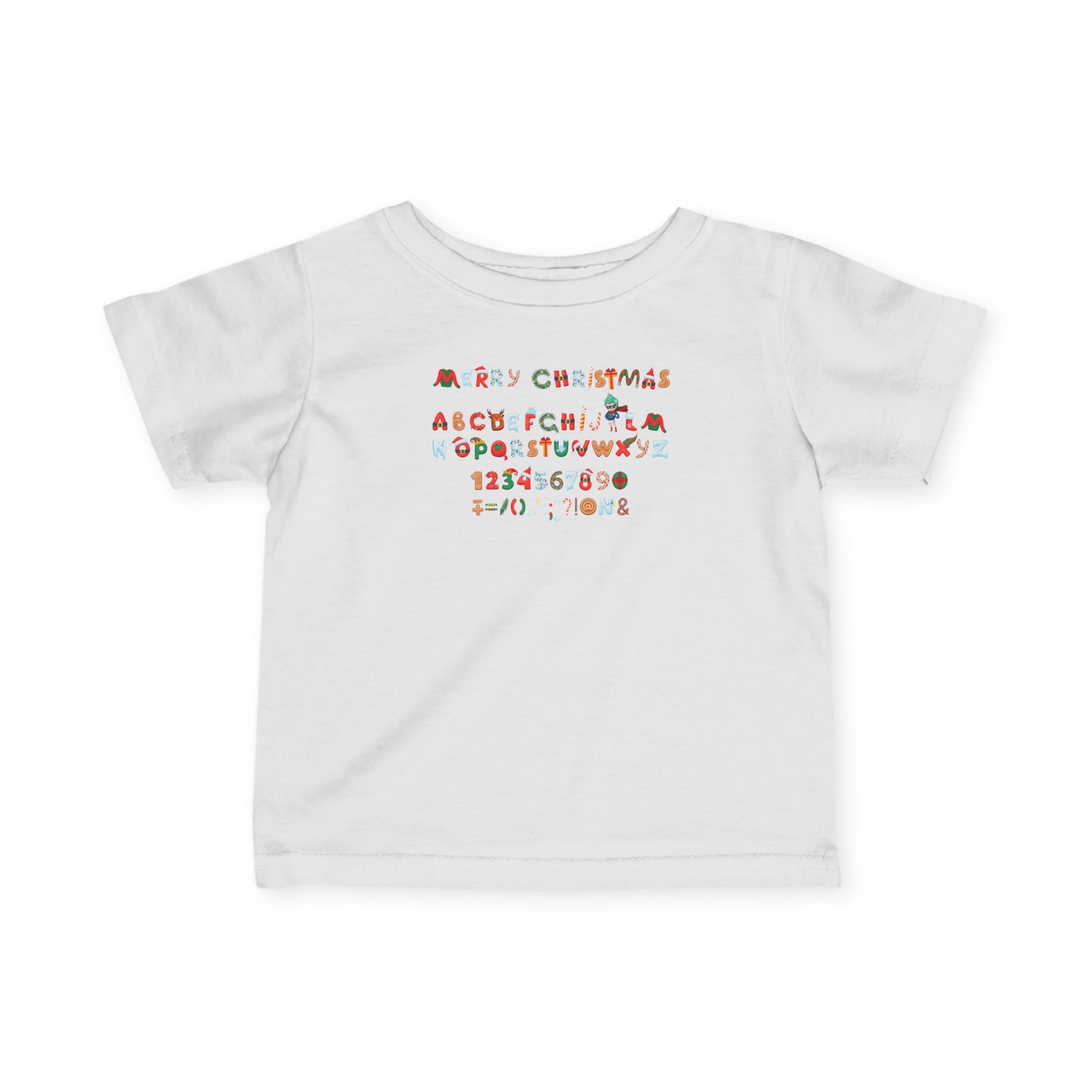 Infant Fine Jersey Tee - Christmas alphabet - [[{"value":"Wonderwear Kid"}]]