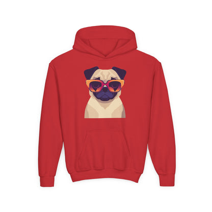 Kids Cool Pug Sunglasses Hoodie Printify