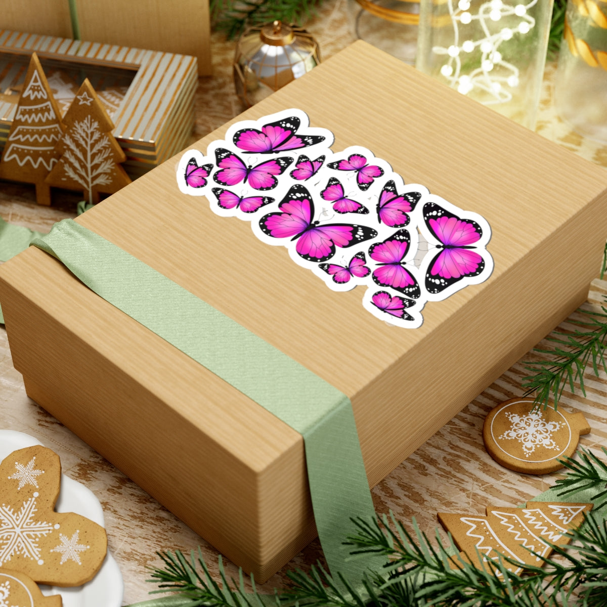 Kiss-Cut Vinyl Decals - Beautiful purple monarch butterfly