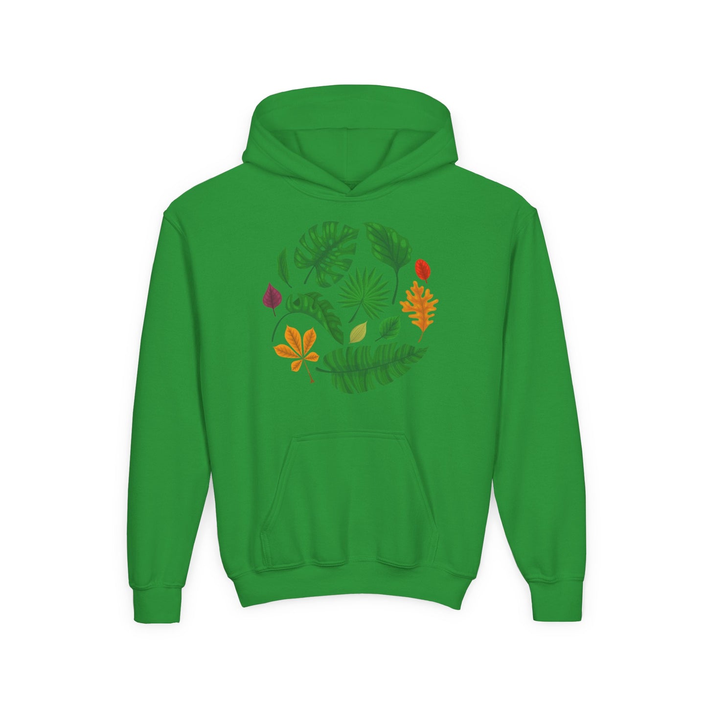 Youth Heavy Blend Hooded Sweatshirt - Beautiful leaves