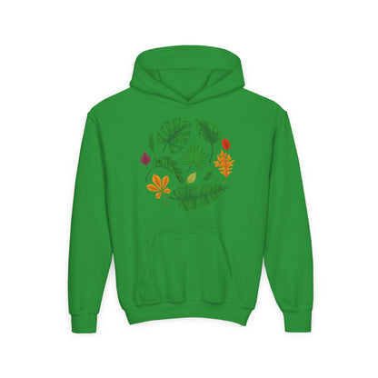 Youth Heavy Blend Hooded Sweatshirt - Beautiful leaves Printify