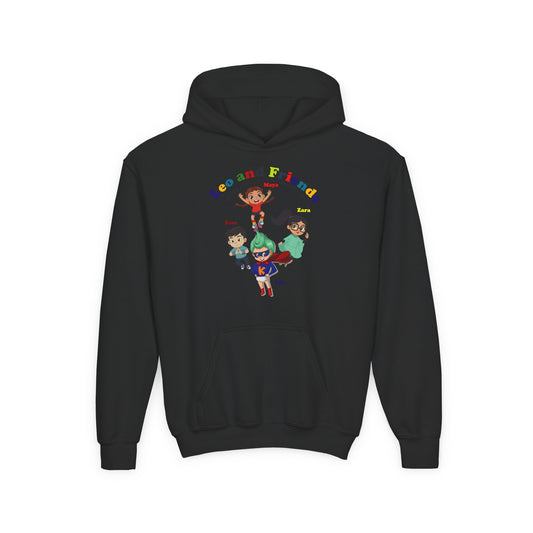 Youth Heavy Blend Hooded Sweatshirt - Leo & Friends - Learning and growing - [[{"value":"Wonderwear Kid"}]]