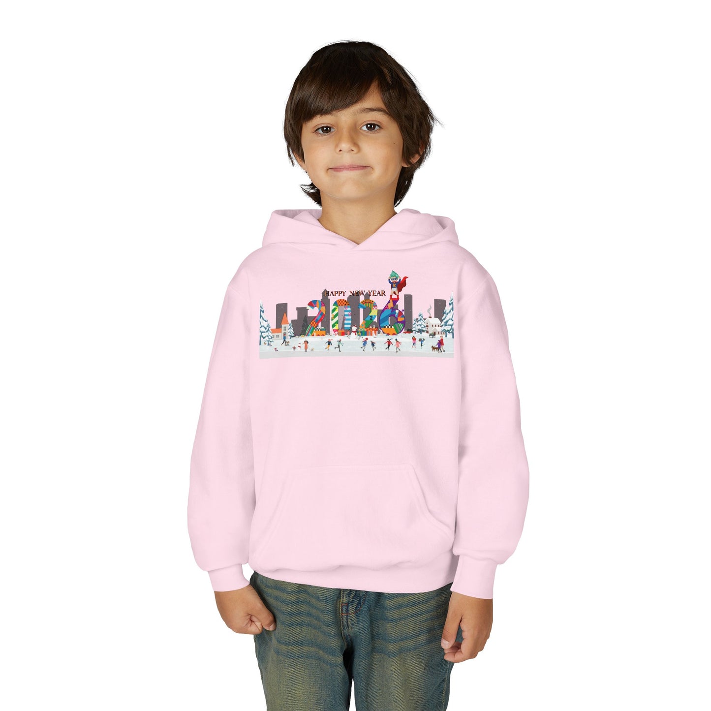Youth Heavy Blend Hooded Sweatshirt - Happy 2026