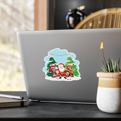 Christmas Kiss-Cut Vinyl Decals – Super kiddo with santa claus - [[{"value":"Wonderwear Kid"}]]